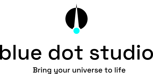 logo blue dot design